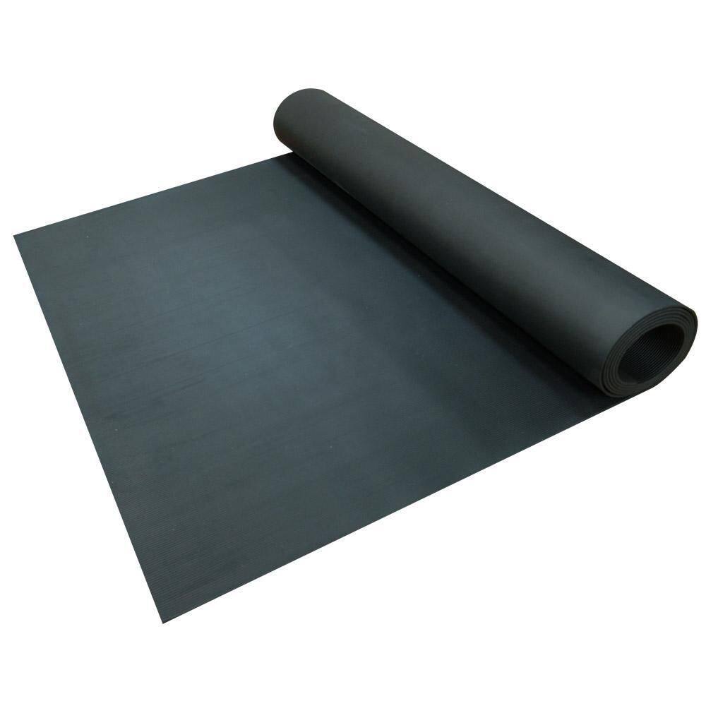 Goodyear Fine-Ribbed Rubber Flooring Black 36 in. W x 300 in. L Rubber Flooring (75 sq. ft.) 03-272-36-BK-25