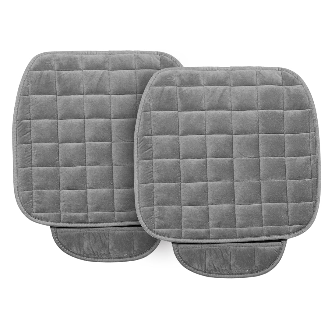 2pcs Front Car Seat Cover Breathable Plush Pad Chair Cushion Universal Gray