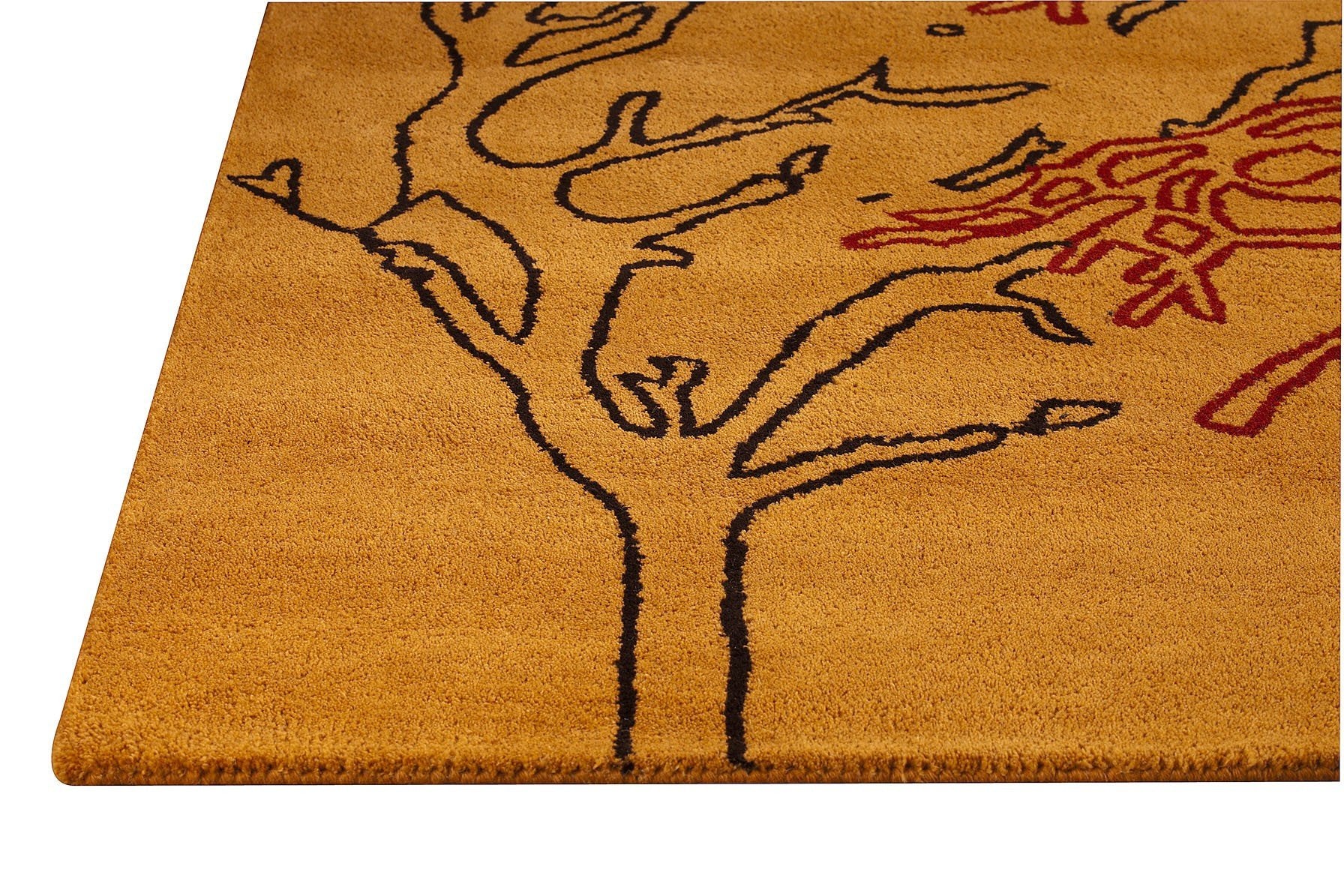 Bandon Collection Hand Tufted Wool and Viscose Area Rug in Orange