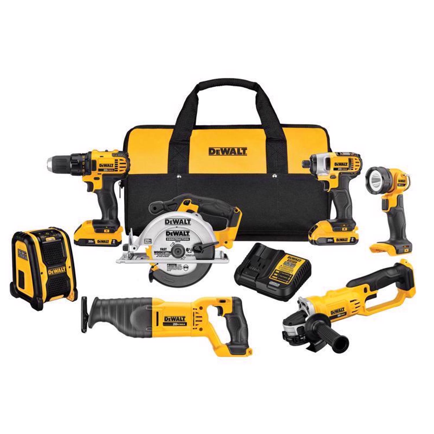 DW 20V MAX Cordless Brushed 7 Tool Combo Kit