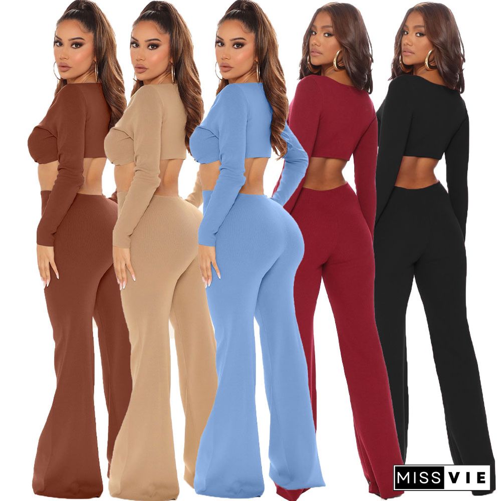 V Neck Long Sleeve Hollow Out Bodycon Jumpsuits