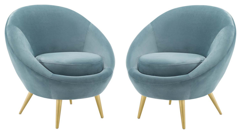 Circuit Accent Chair Performance Velvet Set of 2   Midcentury   Armchairs And Accent Chairs   by Modway  Houzz