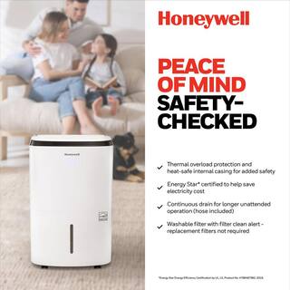 Honeywell 50 pt. Up to 4000 sq.ft. Energy Star Dehumidifier in. White with Washable Filter TP70WKNR