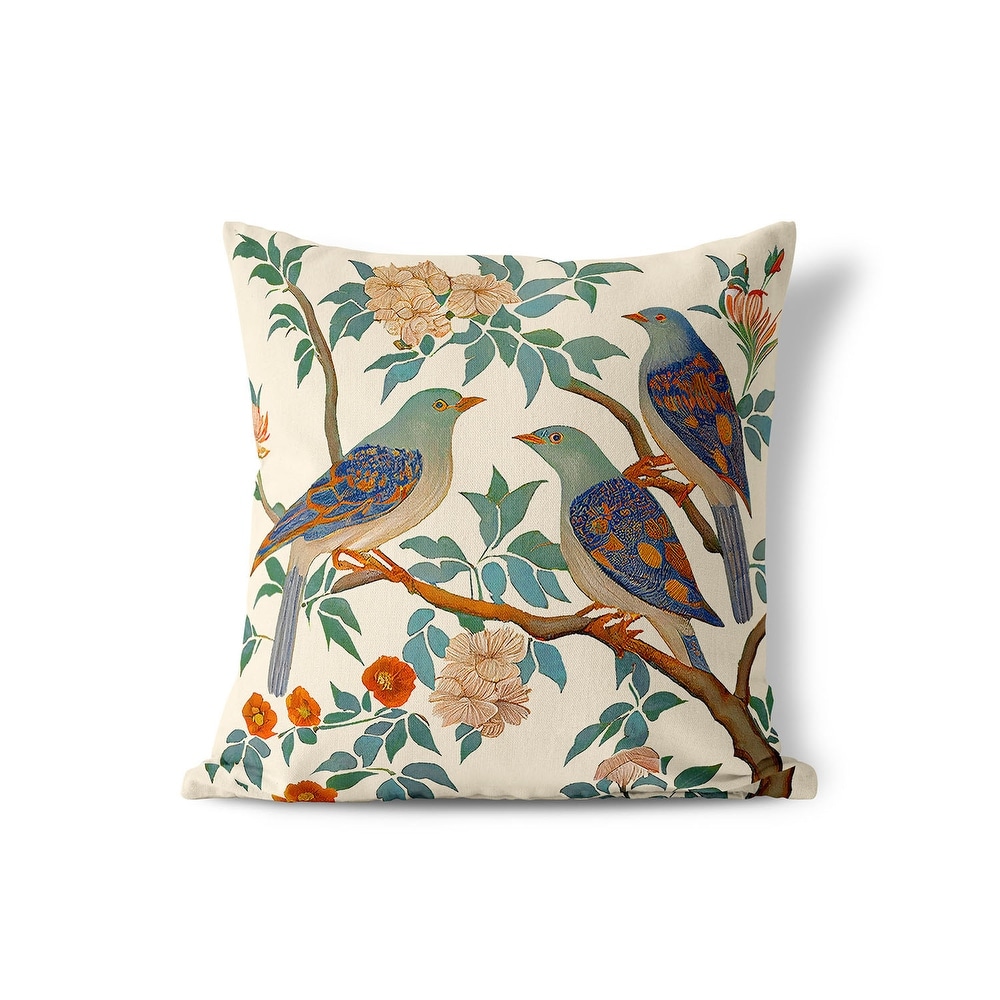 Amrita Sen Enchanted Feathers Indoor Outdoor Pillow