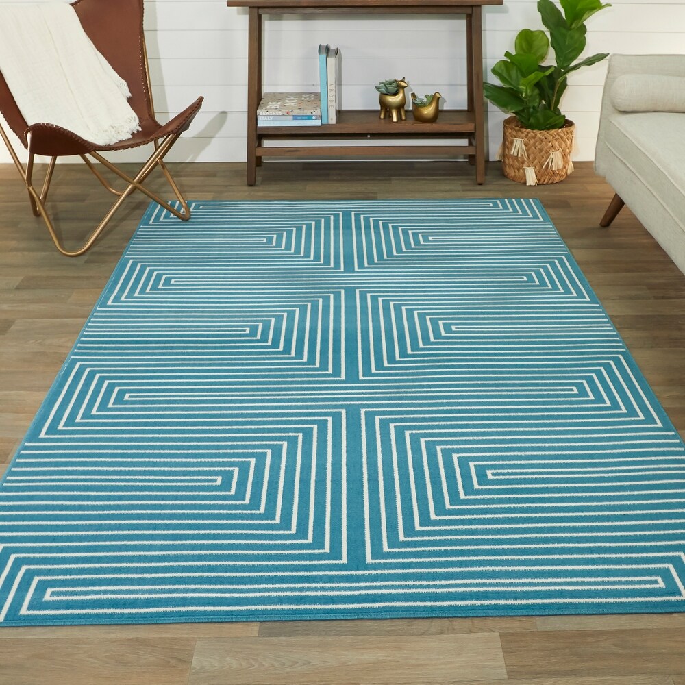 Paskal Geometric Striped Indoor/Outdoor Area Rug