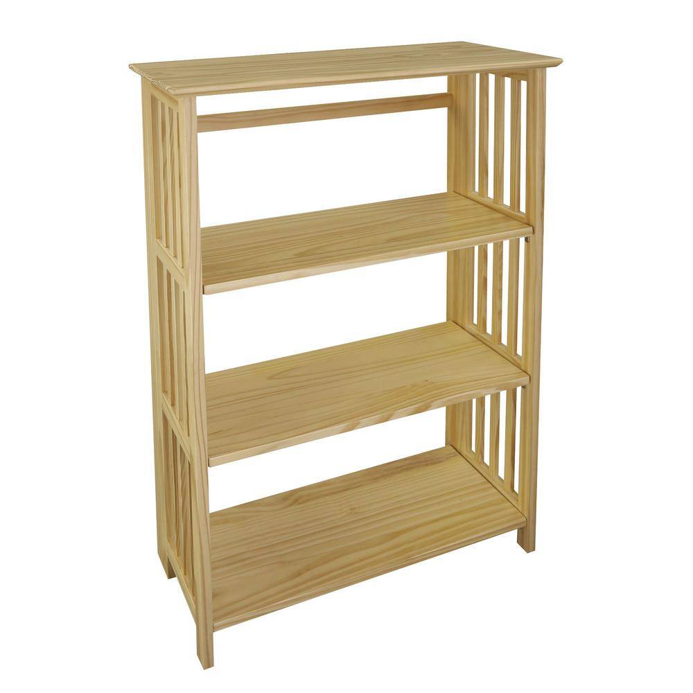 Casual Home Soho Manhattan 42 in. H Natural Wood 4-Shelf Folding Etagere Bookcase 333-40