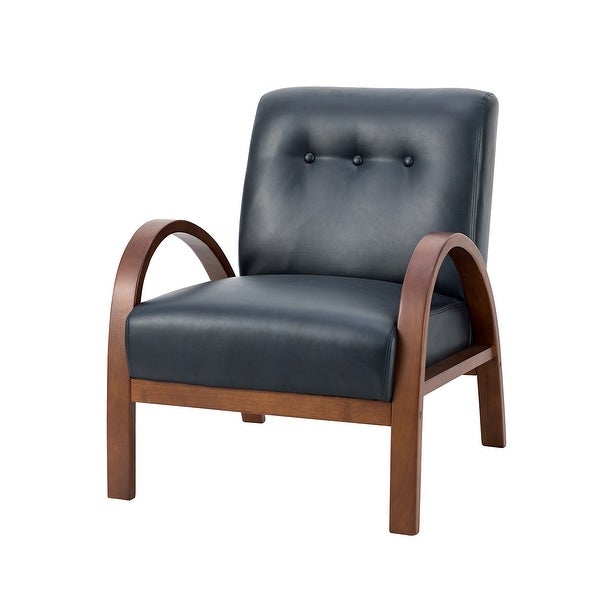 Panope Contemporary Leather Armchair with Button-tufted Back by HULALA HOME