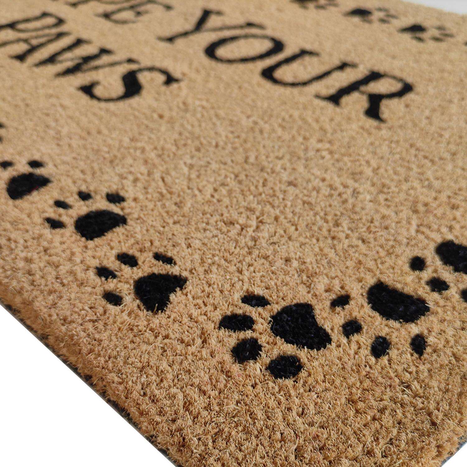 First Concept 30 in. L X 18 in. W Black/Brown Wipe Your Paws Coir Door Mat