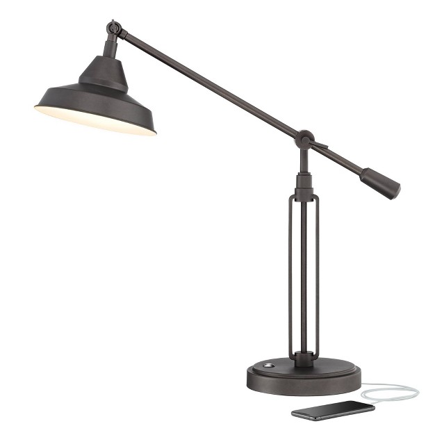 High Oil Rubbed Bronze With Usb Charging Port Led Adjustable Metal Shade For Bedroom