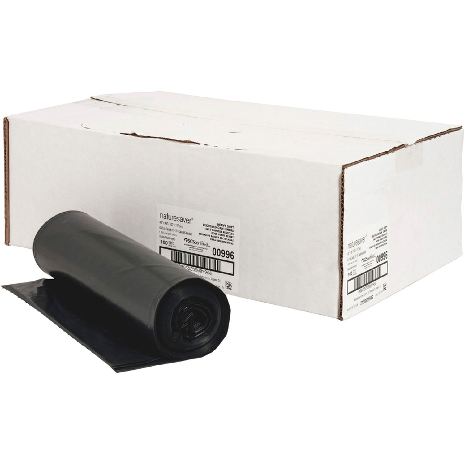 Black Low-density Recycled Can Liners by Nature Saver NAT00996