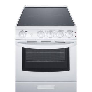 Summit Appliance 24 in. 2.9 cu. ft. Slide-In Electric Range in White REX2421WRT1