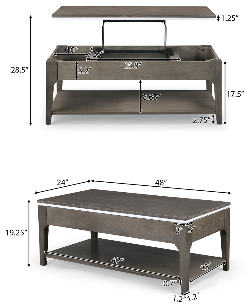 Maddox Transitional Lift Top Coffee Table   Transitional   Coffee Tables   by GDFStudio  Houzz