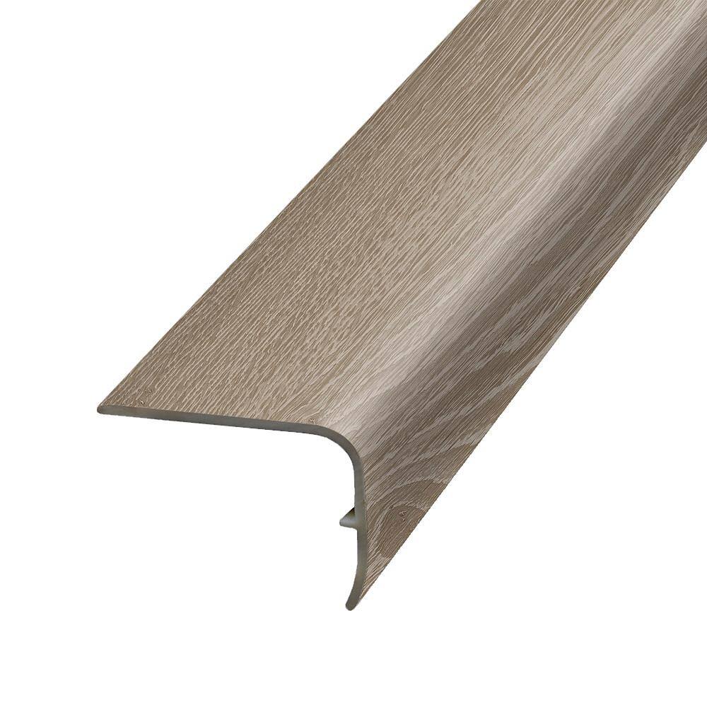 PERFORMANCE ACCESSORIES Flint Grey 1.32 in. Thick x 1.88 in. Wide x 78.7 in. Length Vinyl Stair Nose Molding VSNP-05734