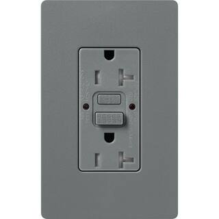 Lutron Claro 20-Amp Tamper Resistant Duplex Receptacle Slate (SCR-20-GFST-SL) SCR-20-GFST-SL