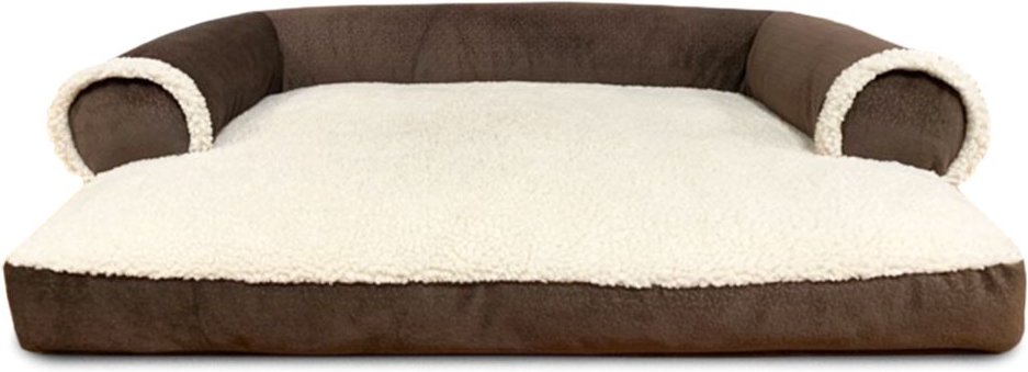 Dog Bed King USA Sherpa and Suede Orthopedic Sofa Dog and Cat Bed