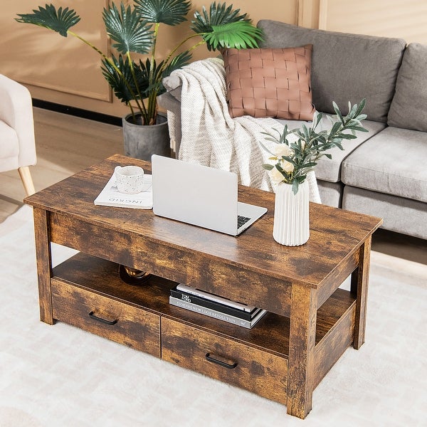 Lift Top Coffee Table Accent Table with Enclosed Compartment