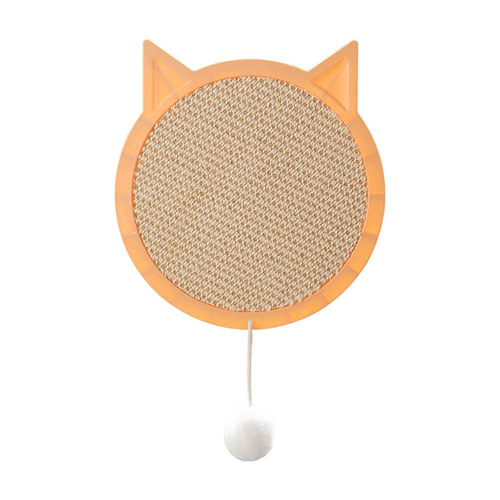 Cat Scratch Board with Hair Ball， Natural Cat Toy Training Scratch Play Pad Cat Grinding Claw Pet Sisal Scratch Pad， Yellow