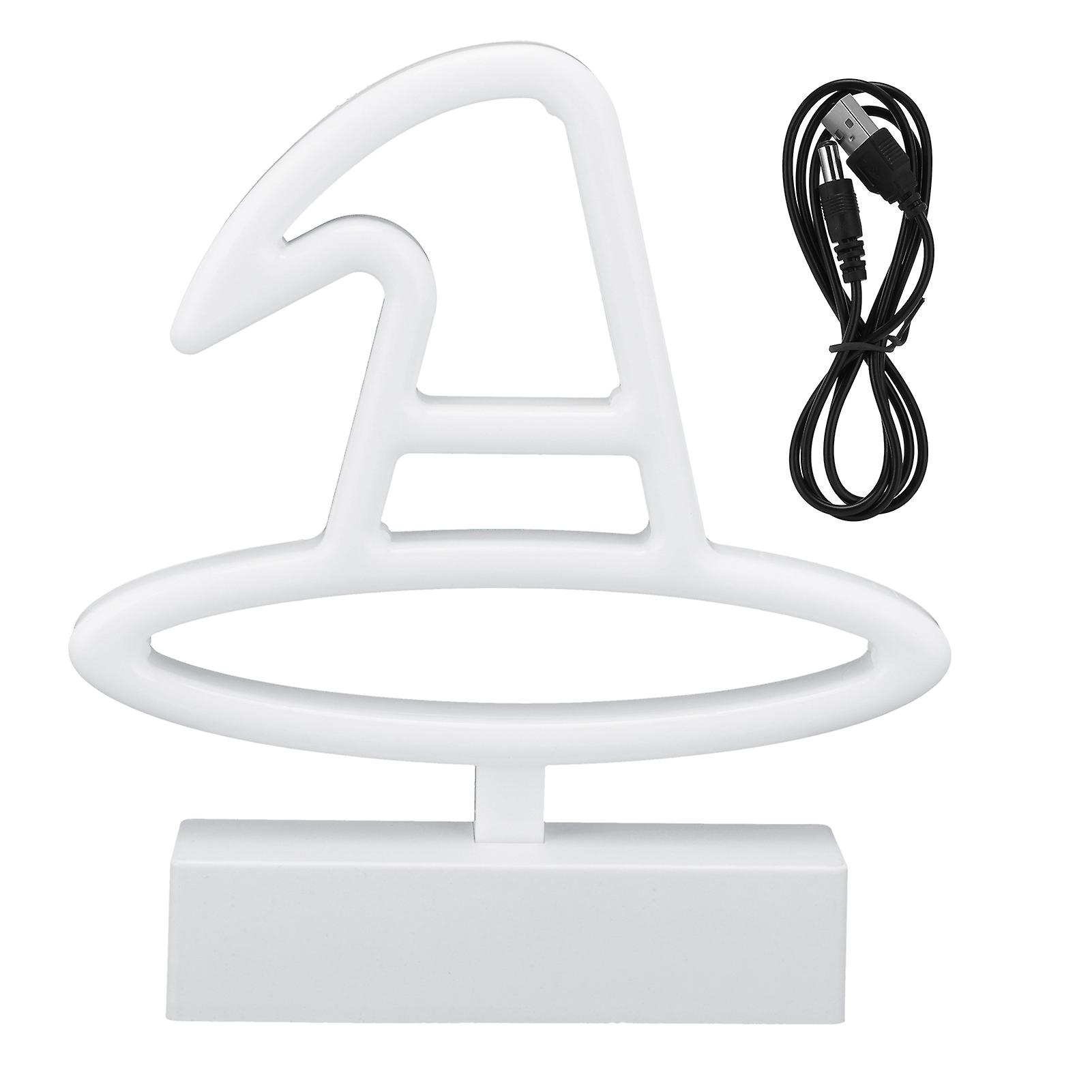 Neon Light Plastic Witch Hat Shape USB Battery Powered RGB Light Source Decorative Lamp for Decorative Lighting