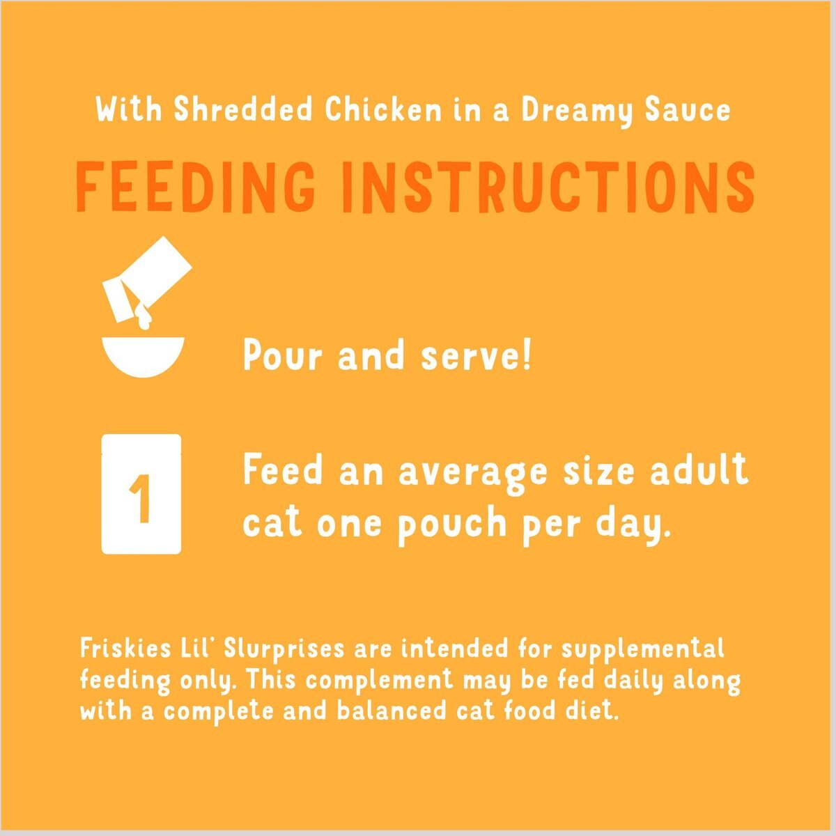 Friskies Lil’ Slurprises With Shredded Chicken in Dreamy Sauce Wet Cat Food Topper， 1.2-oz pouch， case of 16