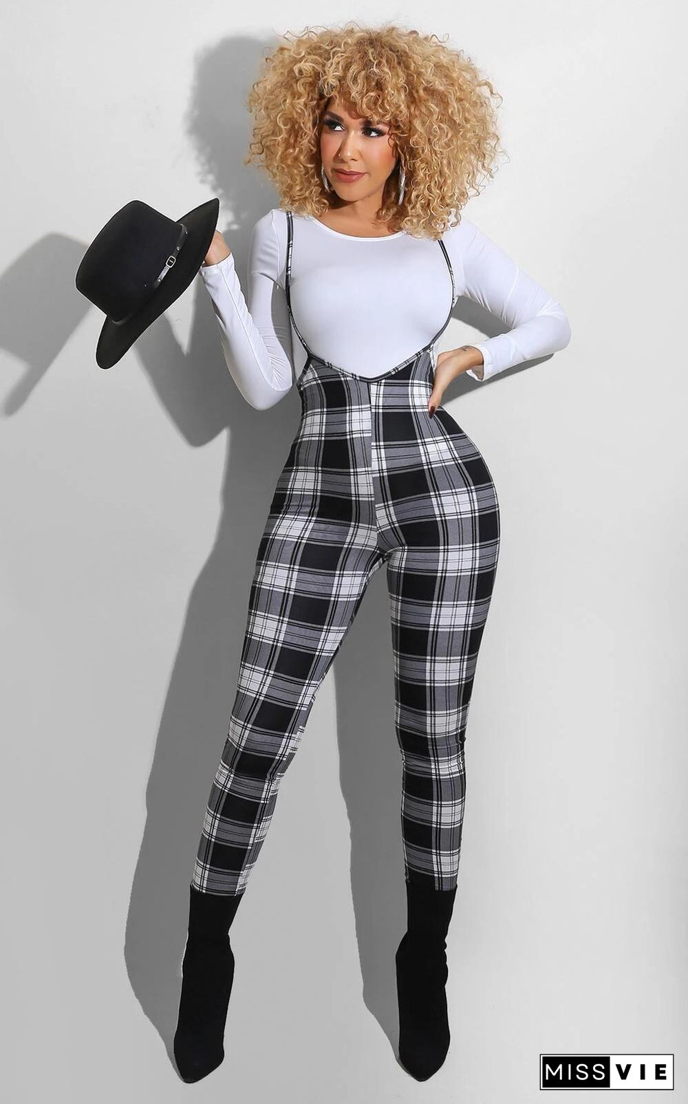 Retro Autumn Long Sleeve T-shirt Suspender Straps Bottoms Suit