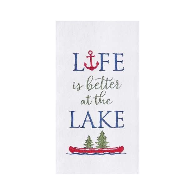 C amp f Home Life At Lake Embroidered Flour Sack Kitchen Towel