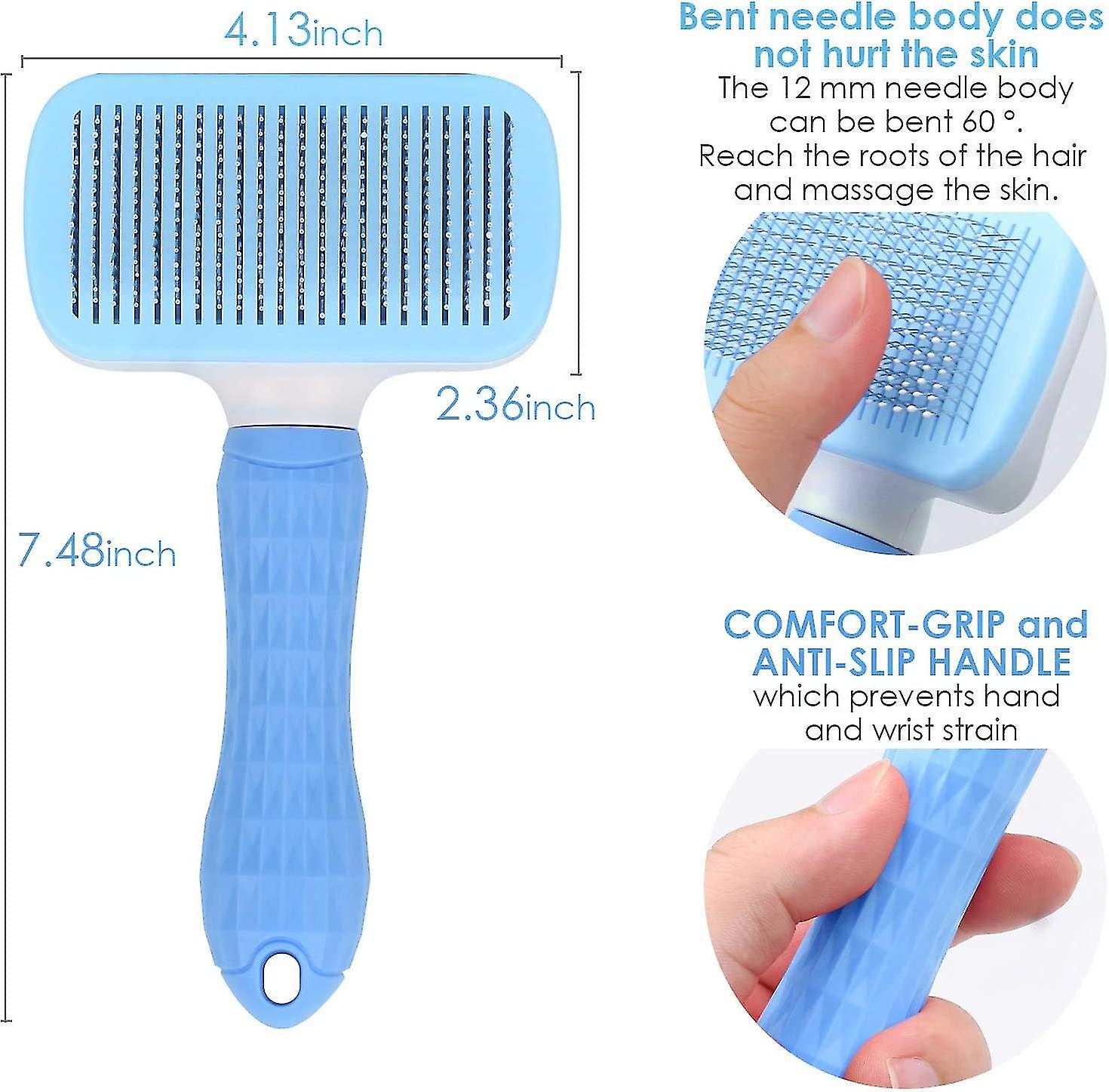 Self Cleaning Slicker Brush For Dogs And Cats，pet Grooming Tool，removes Undercoat，shedding Mats And Tangled Hair，dander，dirt， Massages Particle，improv