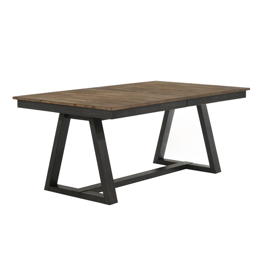 Harper Trestle Table  Brushed Brown   Pecan