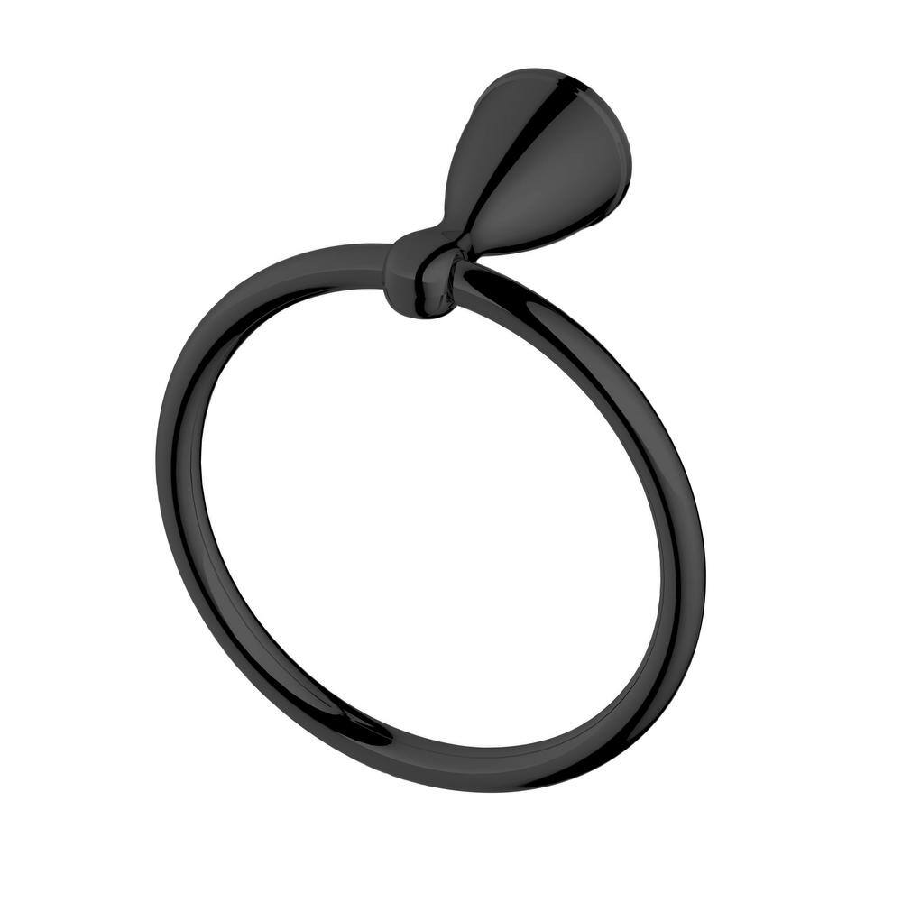 PRIVATE BRAND UNBRANDED Alima Traditional Wall Mounted Towel Ring in Matte Black Finish 2510MB-TR