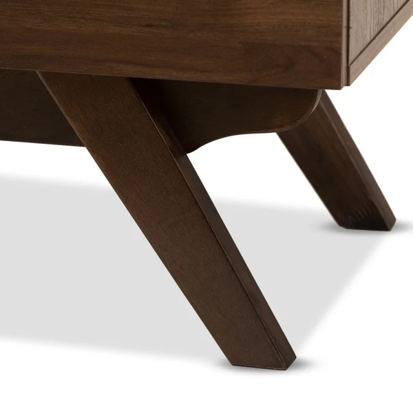 Mid-Century 2-Drawer Nightstand Baxton Studio