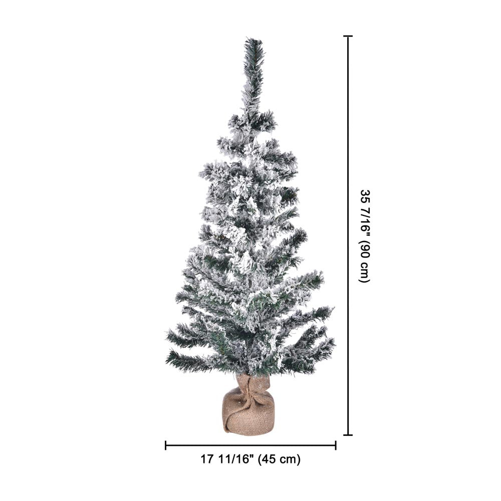 Yescom Flocked Christmas Tree White (7.5ft, 5ft, 3ft Options)