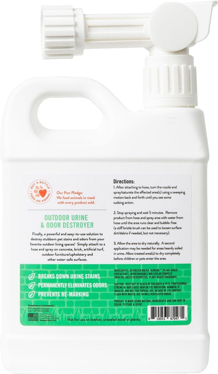 Skout's Honor Outdoor Turf and Concrete Urine and Odor Destroyer Spray， 32-oz bottle