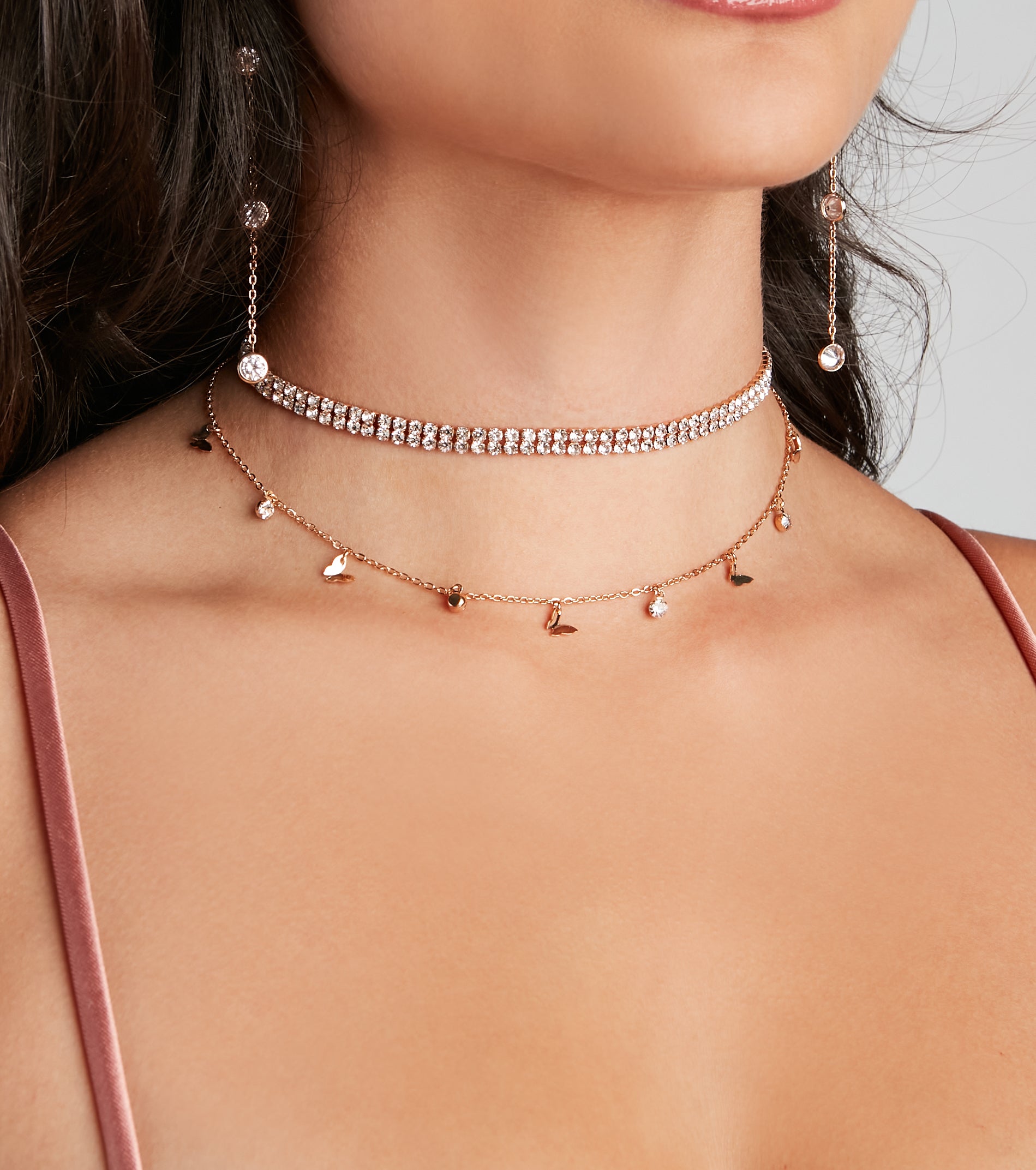 Sweet Butterfly Charm Choker Set