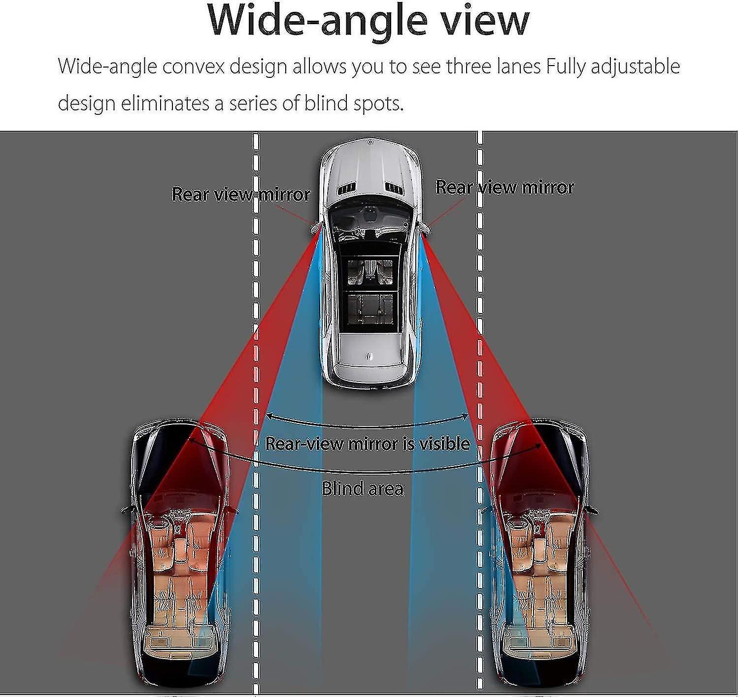 2 Pieces Auto Blind Spot Mirror， Waterproof Hd Blind Spot Mirror， Premium Adjustable 360 Wide Angle