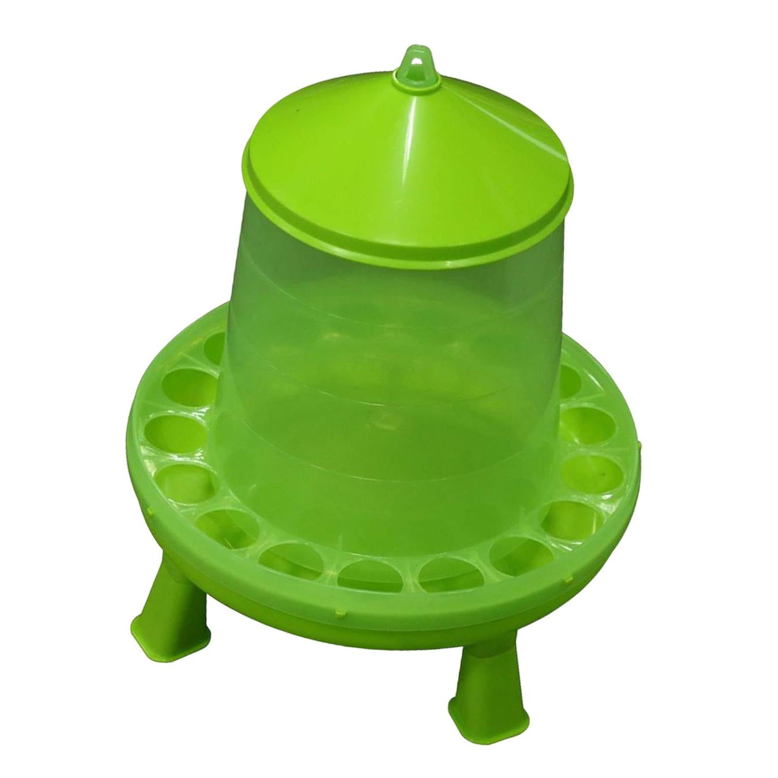 Green Chicken Feeder Chick Feeder feed Dispenser Feeding Tool with Feeding Holes 8kg