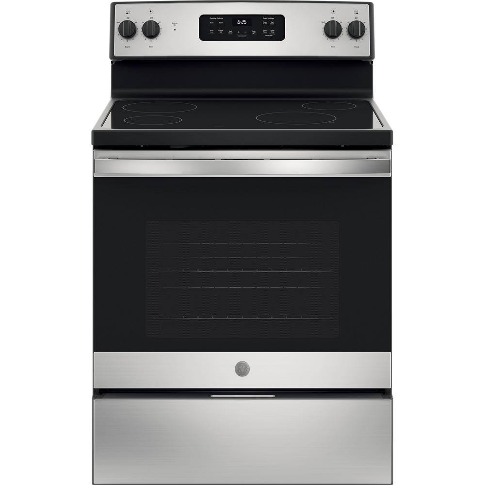 GE 30 in. 5.3 cu. ft. Electric Range in Stainless Steel with Self Clean JB625RKSS