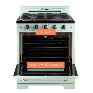 Unique Appliances Classic Retro 30 in. 3.9 cu. ft. Retro Gas Range with Convection Oven in Summer Mint Green UGP-30CR LG