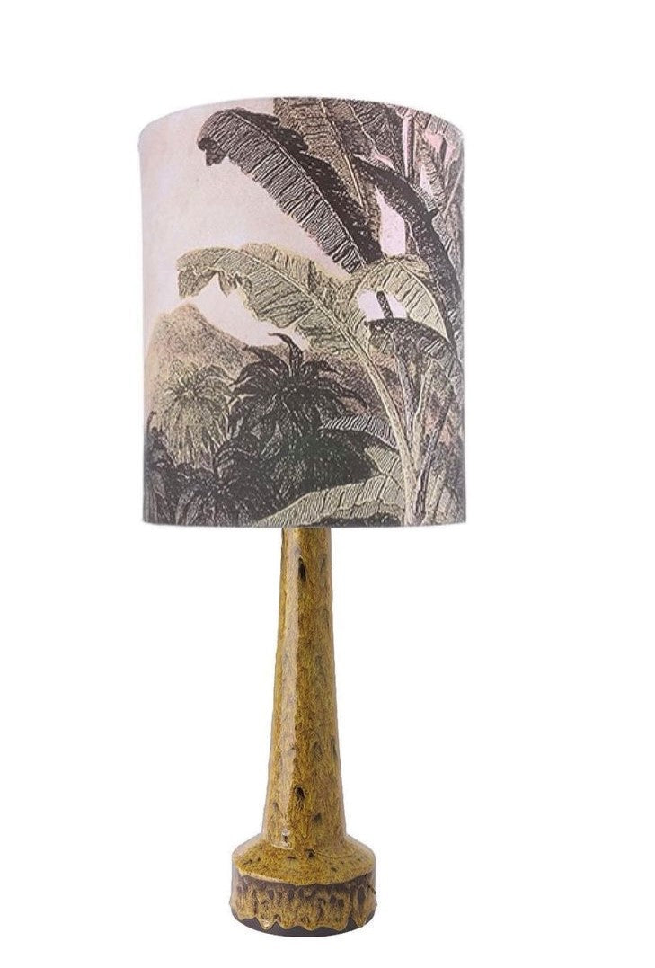 Stoneware table lamp - mustard + jungle