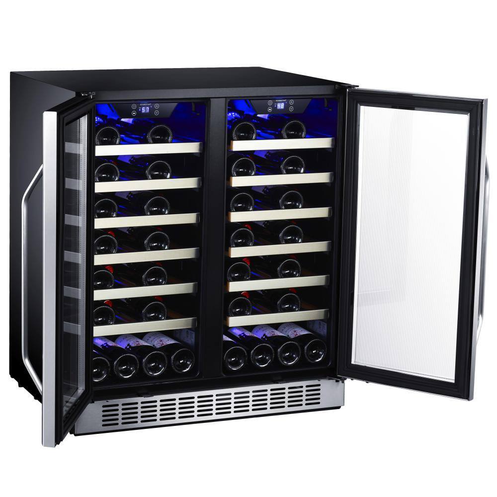 EdgeStar Dual Zone 56-Bottle Built In and Free Standing Wine Cooler CWR5631FD