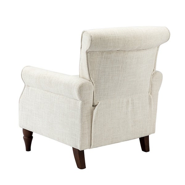 Nyctelius Upholstered Comfy Accent chair with Classic Turned Wooden Legs and Nailhead Trim by HULALA HOME