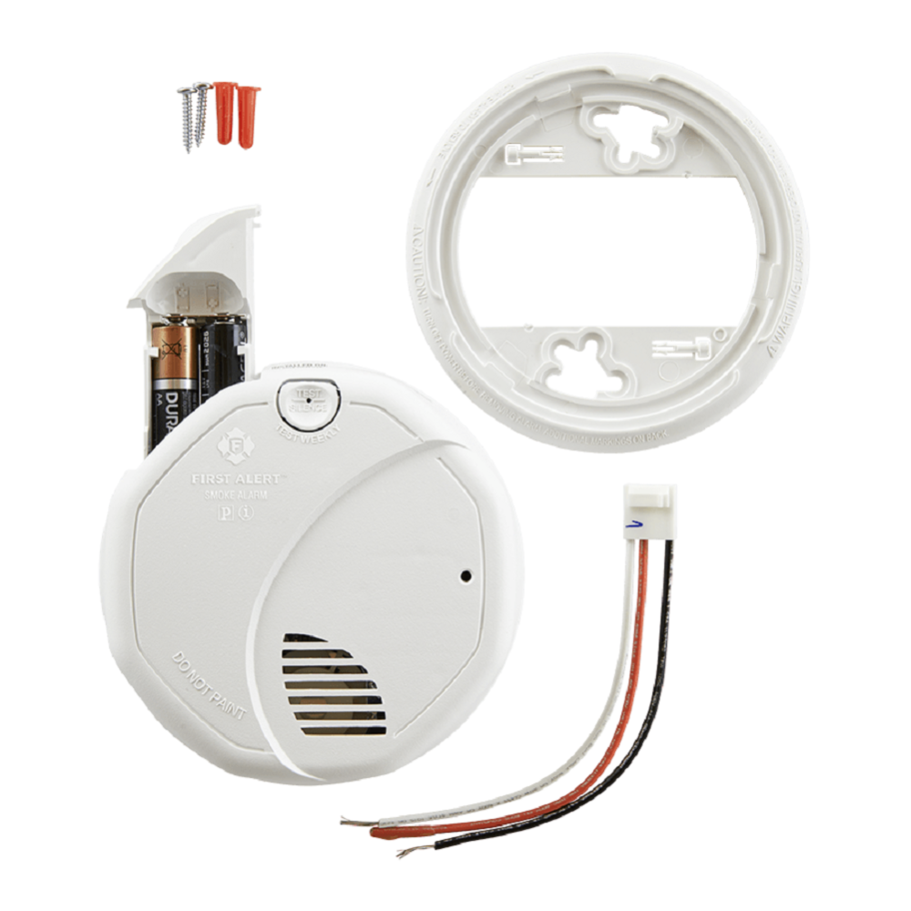 Hardwire Dual Photoelectric and Ionization Sensor Smoke Alarm with Battery Backup ;