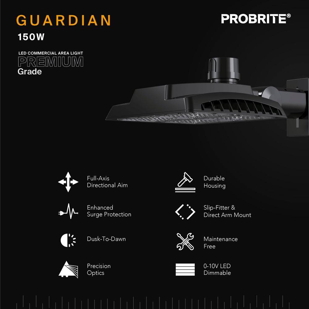 PROBRITE 400W Equivalent Bronze Outdoor Integrated LED Commercial High Output Area Light 21000 Lumens GRD150-PC-4K-BZ