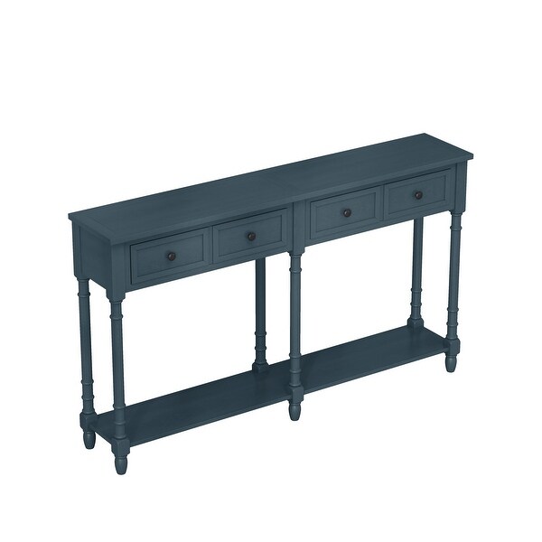 Entryway Console Table with Two Storage Drawers and Bottom Shelf