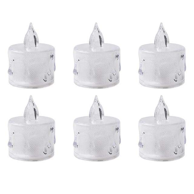 6pcs Led Flameless Candles Lights Simulation Acrylic Candle Wedding Romantic Candle Lamp With Battery Party Christmas Home Decor