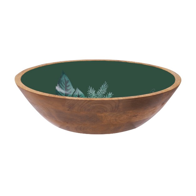 Gallerie Ii Merry Xmas Amaryllis Mango Wood Bowl