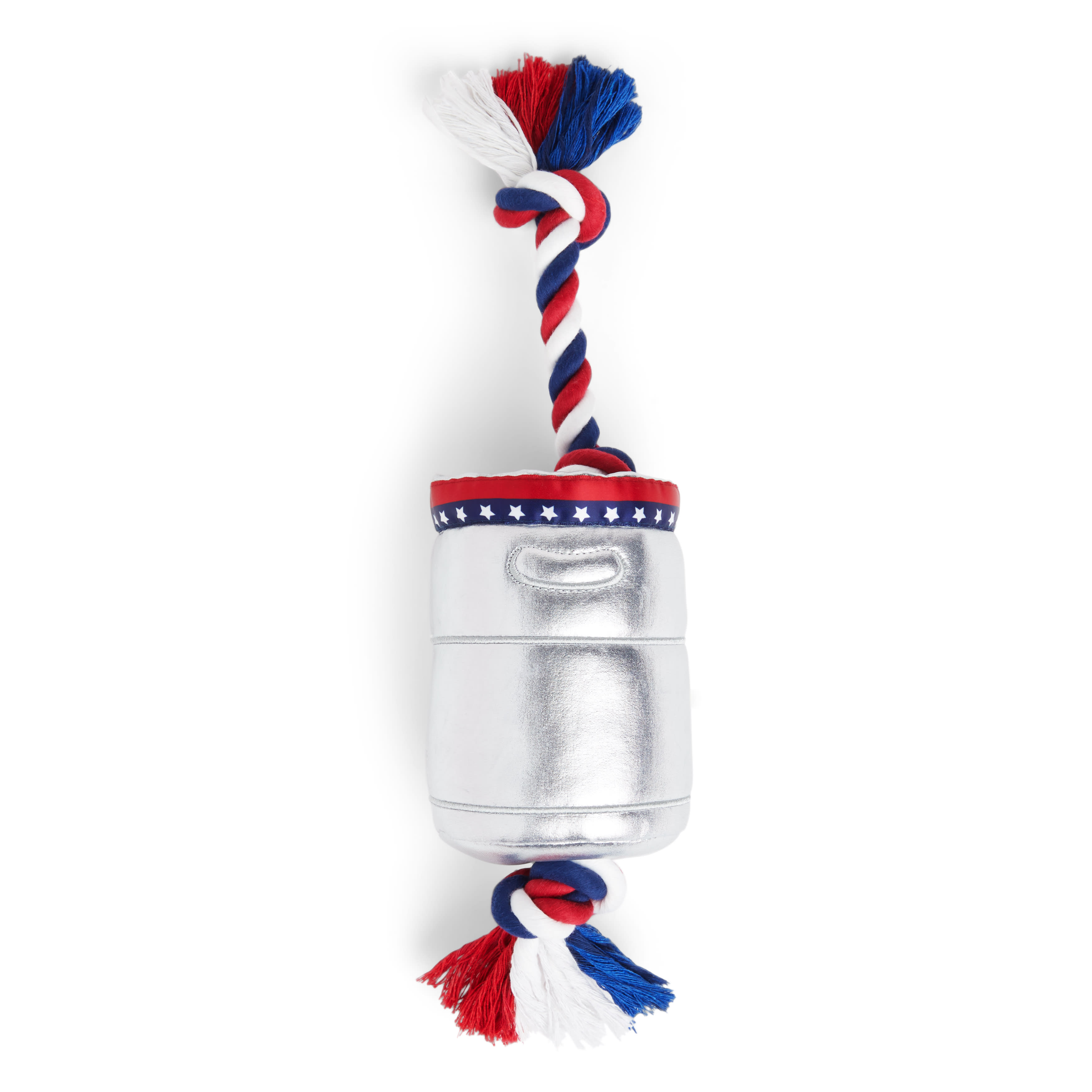 YOULY USA Keg Plush Rope Dog Toy， Large