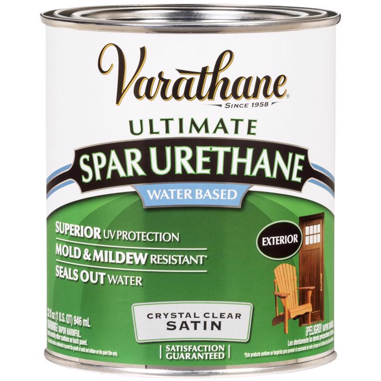 Varathane Spar Urethane Exterior Water Based Exterior Satin 1 qt. 2-3 hr.