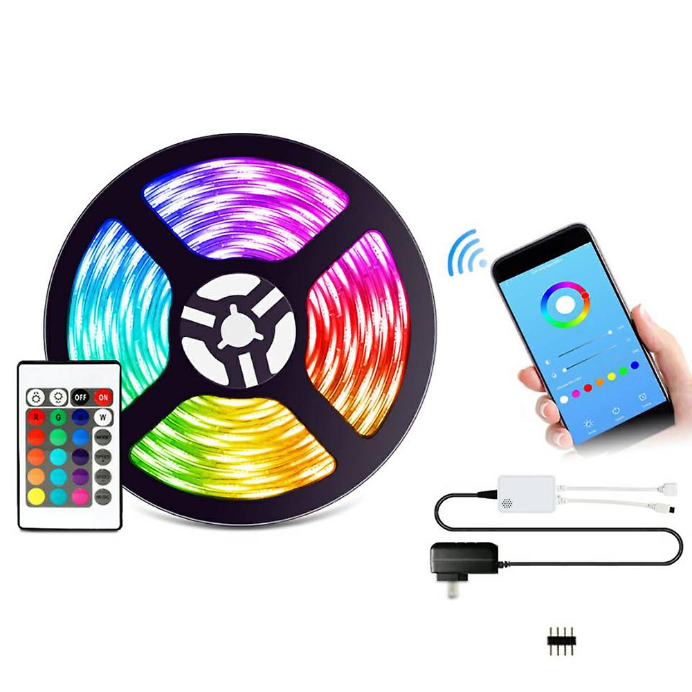 Wifi Led Strip Lights Kit 5m/16.4ft Length 5050 Rgb Iot Life App Remote Control Changing Color Waterproof 12v Power Supply Smart Light Strip For Bar H