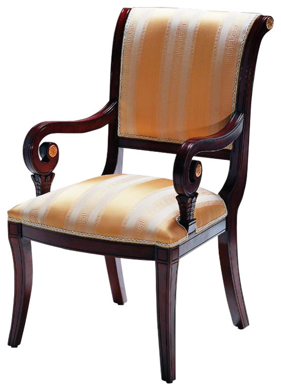 Old World Chair  With Arms   Traditional   Armchairs And Accent Chairs   by Infinity Furniture  Houzz