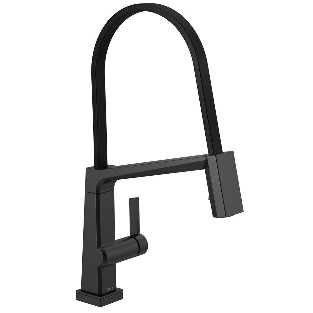 Delta Pivotal Single-Handle Pull-Down Sprayer Kitchen Faucet with Touch2O Technology in Matte Black 9693T-BL-DST