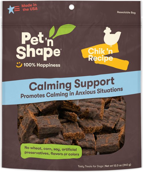 Pet 'n Shape Chik 'n Recipe Calming Support Dog Treats， 12-oz bag